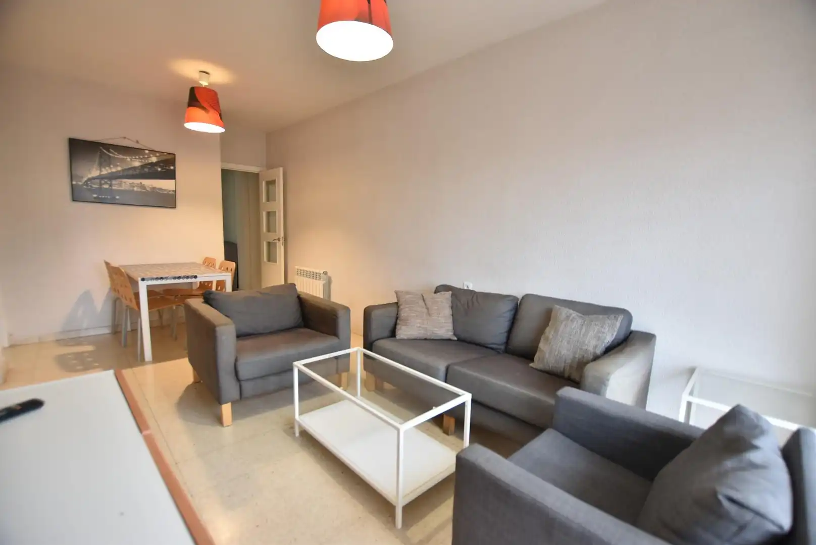 Living room of Flat for rent in Granada  with Heating, Furnished and Balcony