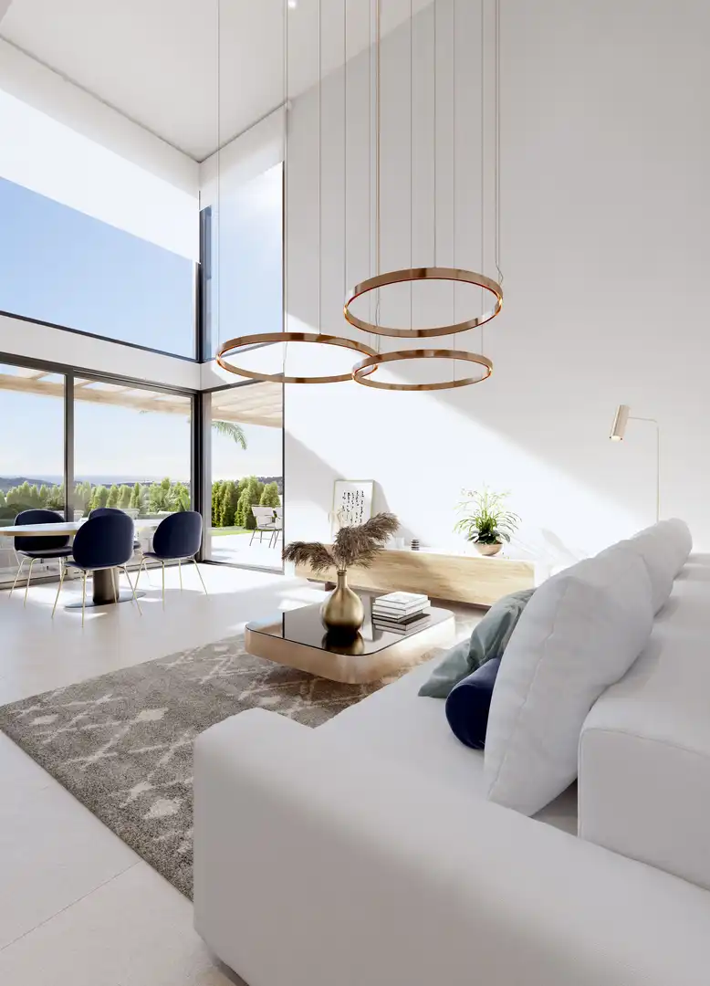 Sala de estar de Casa o chalet en venta en Finestrat con Aire acondicionado, Jardín privado y Terraza