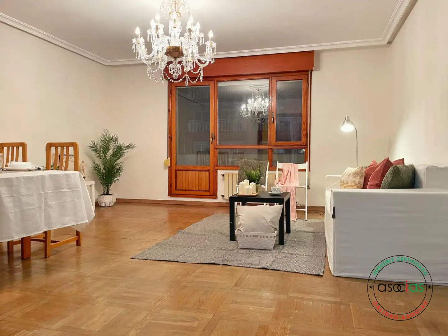 Wohnzimmer von Wohnung zum Verkauf in Gijón  mit Heizung, Privatgarten und Parkett