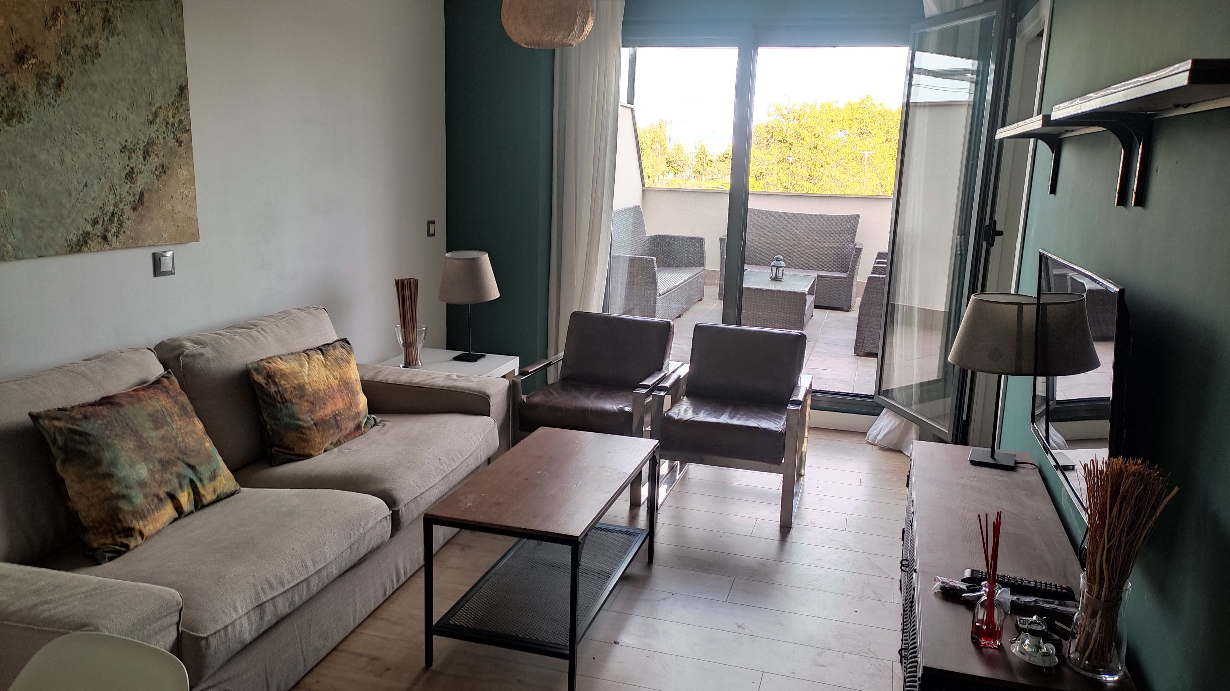 Sala d'estar de Apartament de lloguer en Badajoz Capital amb Aire condicionat, Calefacció i Parquet