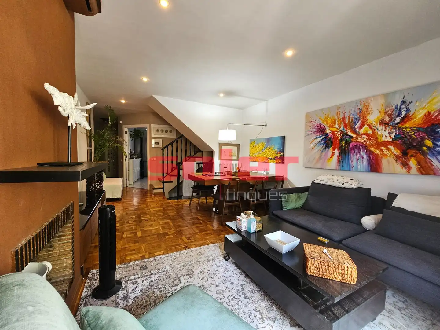 Living room of Detached homes for sale in Sant Cugat del Vallès  with Air Conditioner, Heating and Private garden