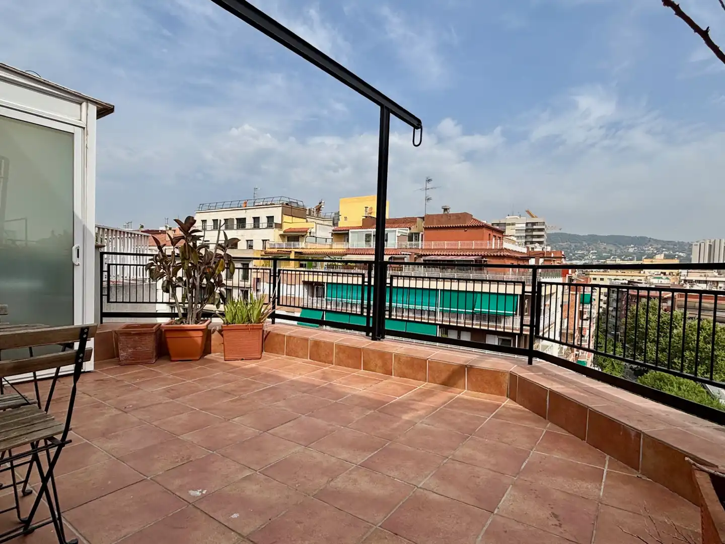 Terrasse von Dachboden zur Miete in Barcelona mit Klimaanlage, Heizung und Parkett