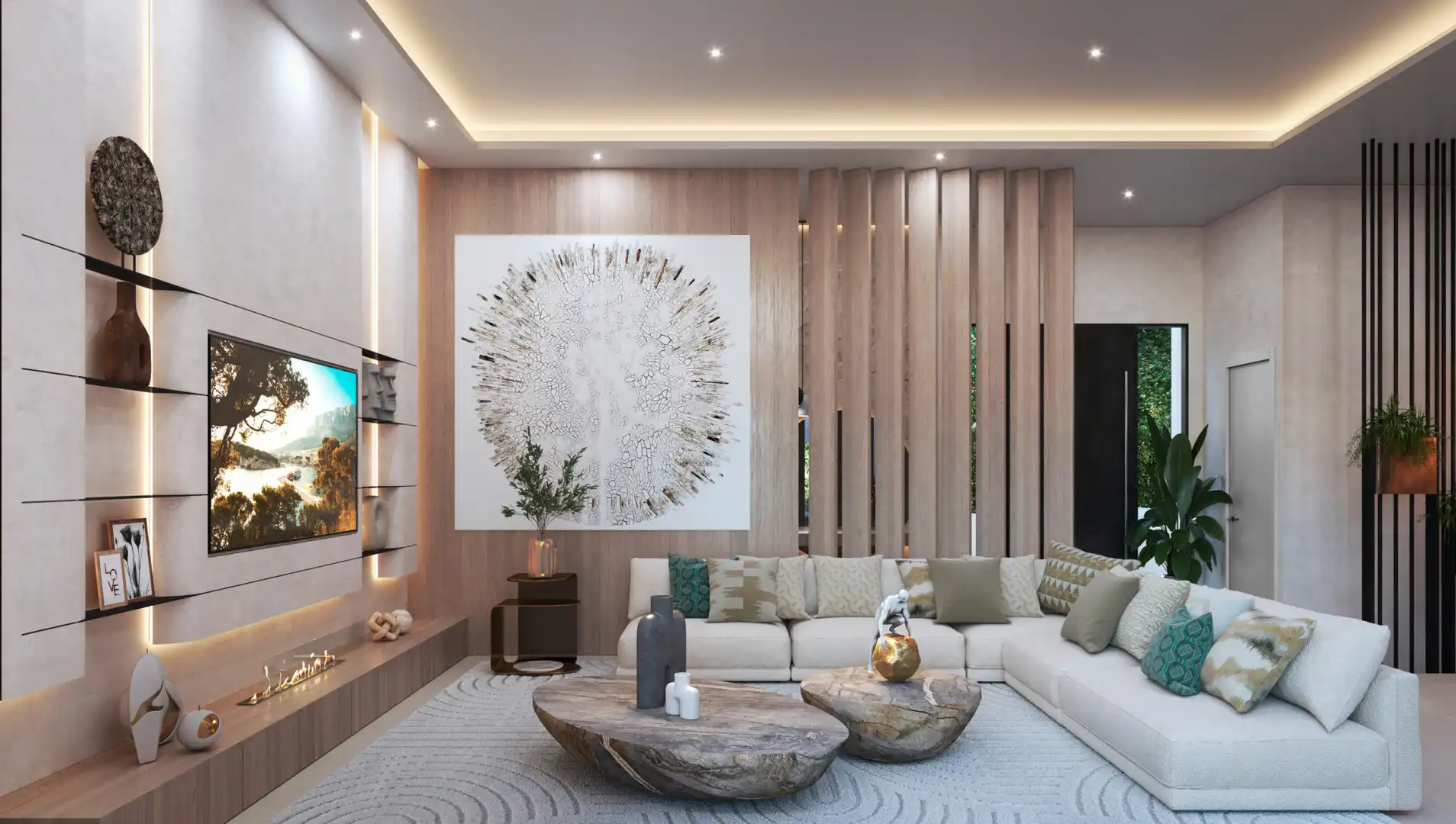 Sala d'estar de Casa o xalet en venda en Marbella amb Aire condicionat, Jardí privat i Terrassa