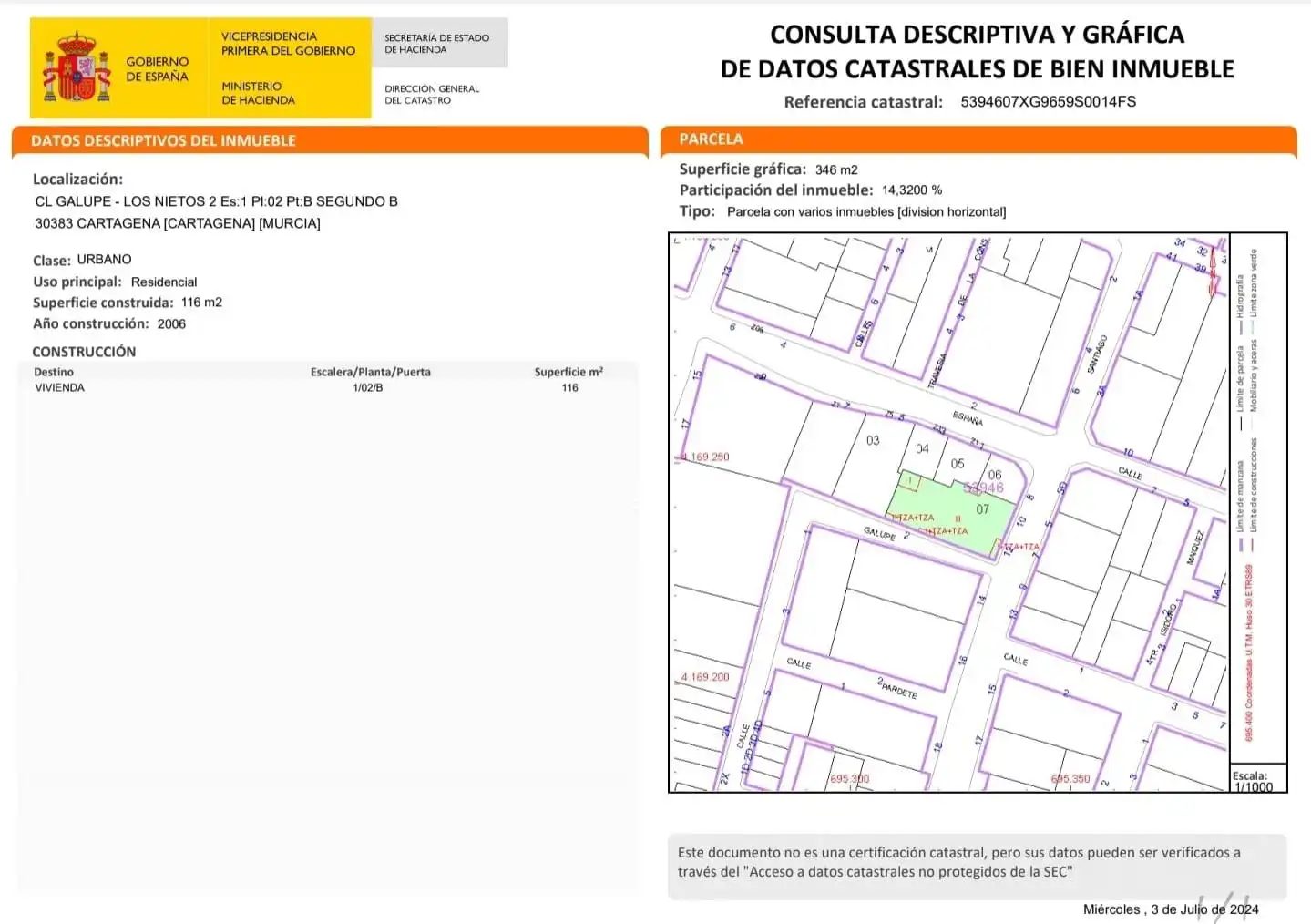 Exterior view of Attic for sale in Cartagena  with Air Conditioner, Terrace and Furnished