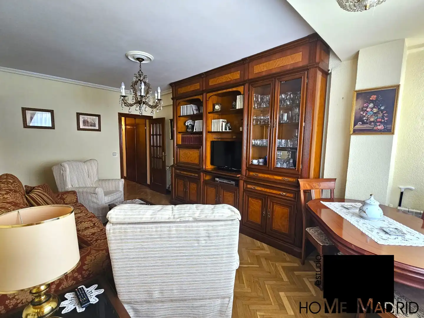 Wohnzimmer von Wohnung zum Verkauf in  Madrid Capital mit Heizung, Parkett und Terrasse