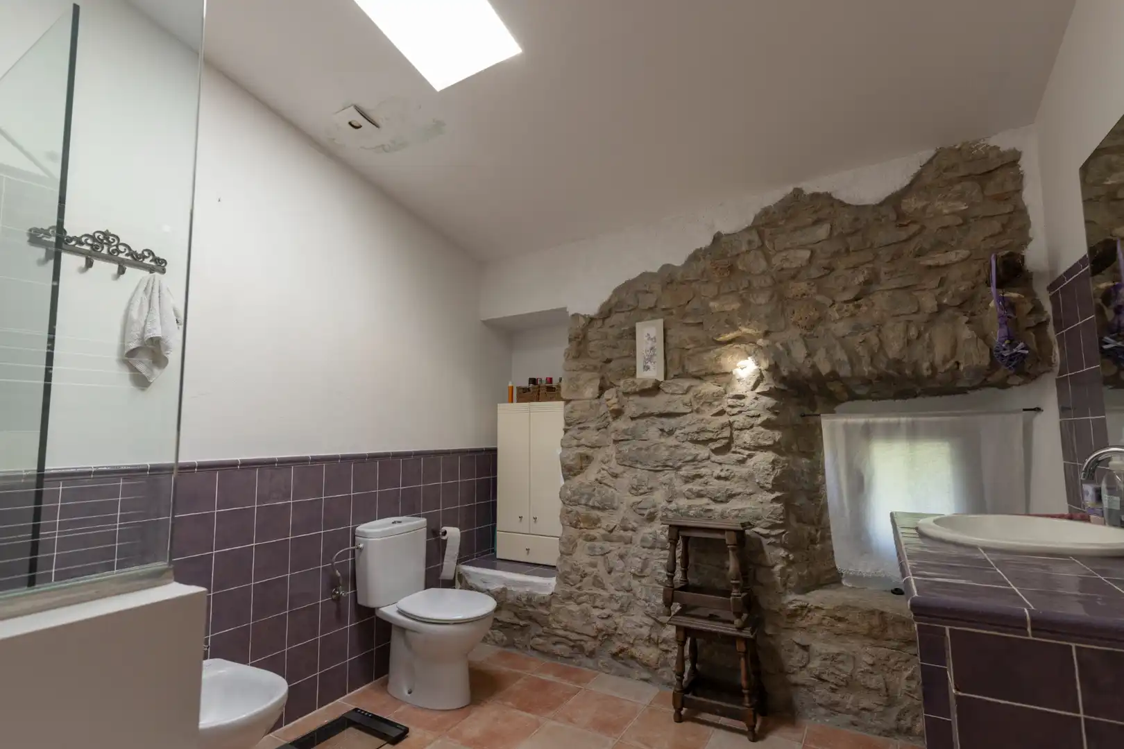 Badezimmer von Country house zum Verkauf in Sant Martí de Llémena mit Klimaanlage, Heizung und Privatgarten