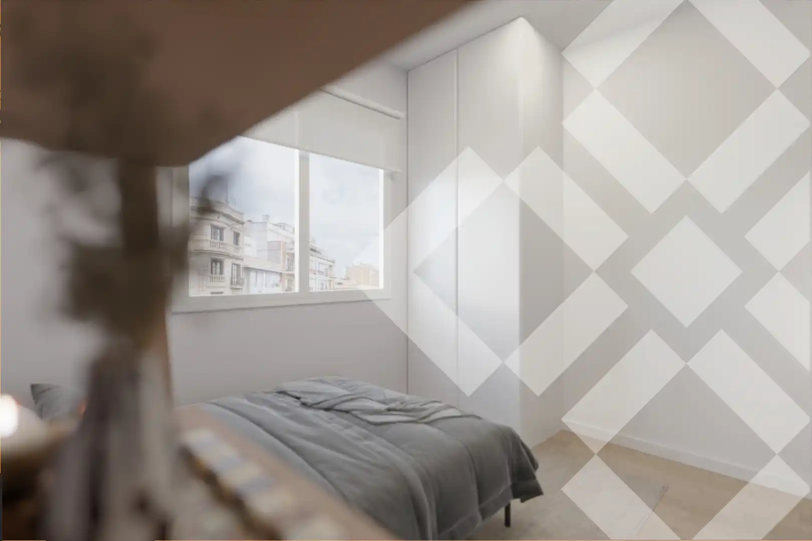 Schlafzimmer von Wohnung zum Verkauf in Barcelona mit Klimaanlage, Heizung und Parkett