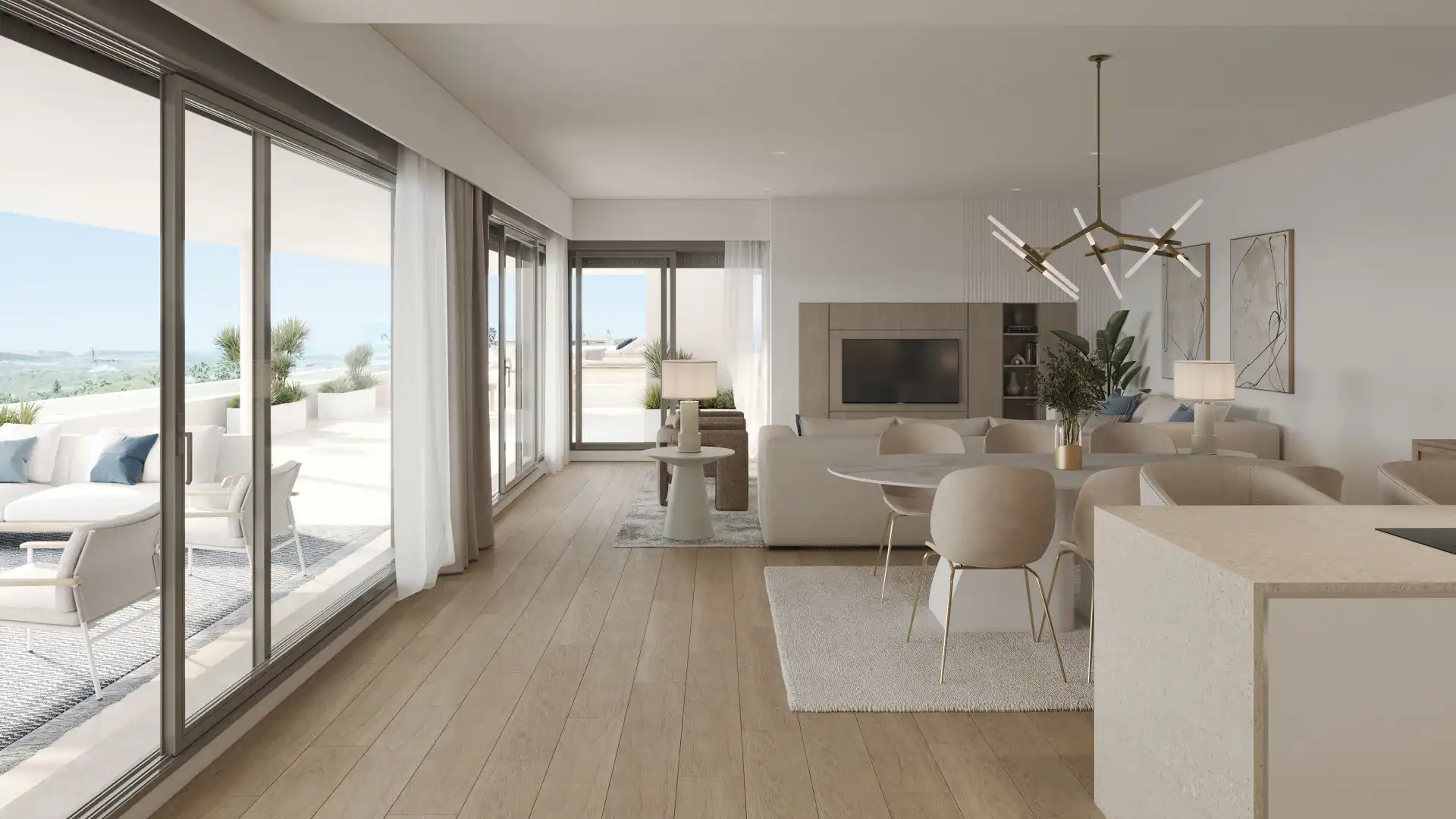Sala d'estar de Apartament en venda en Estepona amb Terrassa, Traster i Piscina