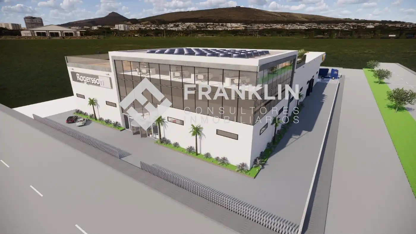 Vista exterior de Nave industrial en venta en Bescanó