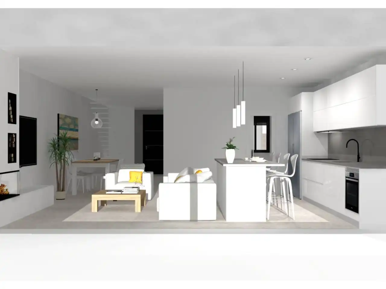 Sala de estar de Casa adosada en venta en La Roca del Vallès con Aire acondicionado, Calefacción y Jardín privado