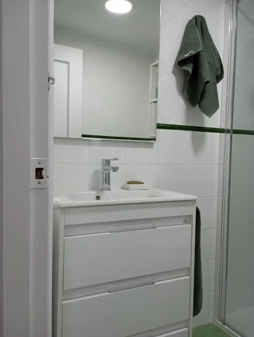 Badezimmer von Wohnung zur Miete in Gijón  mit Heizung, Parkett und Möbliert