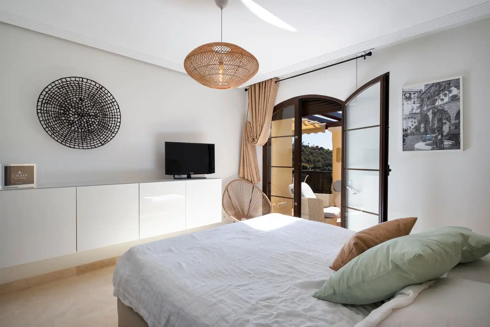 Schlafzimmer von Maisonette zur Miete in Benahavís mit Klimaanlage, Heizung und Privatgarten
