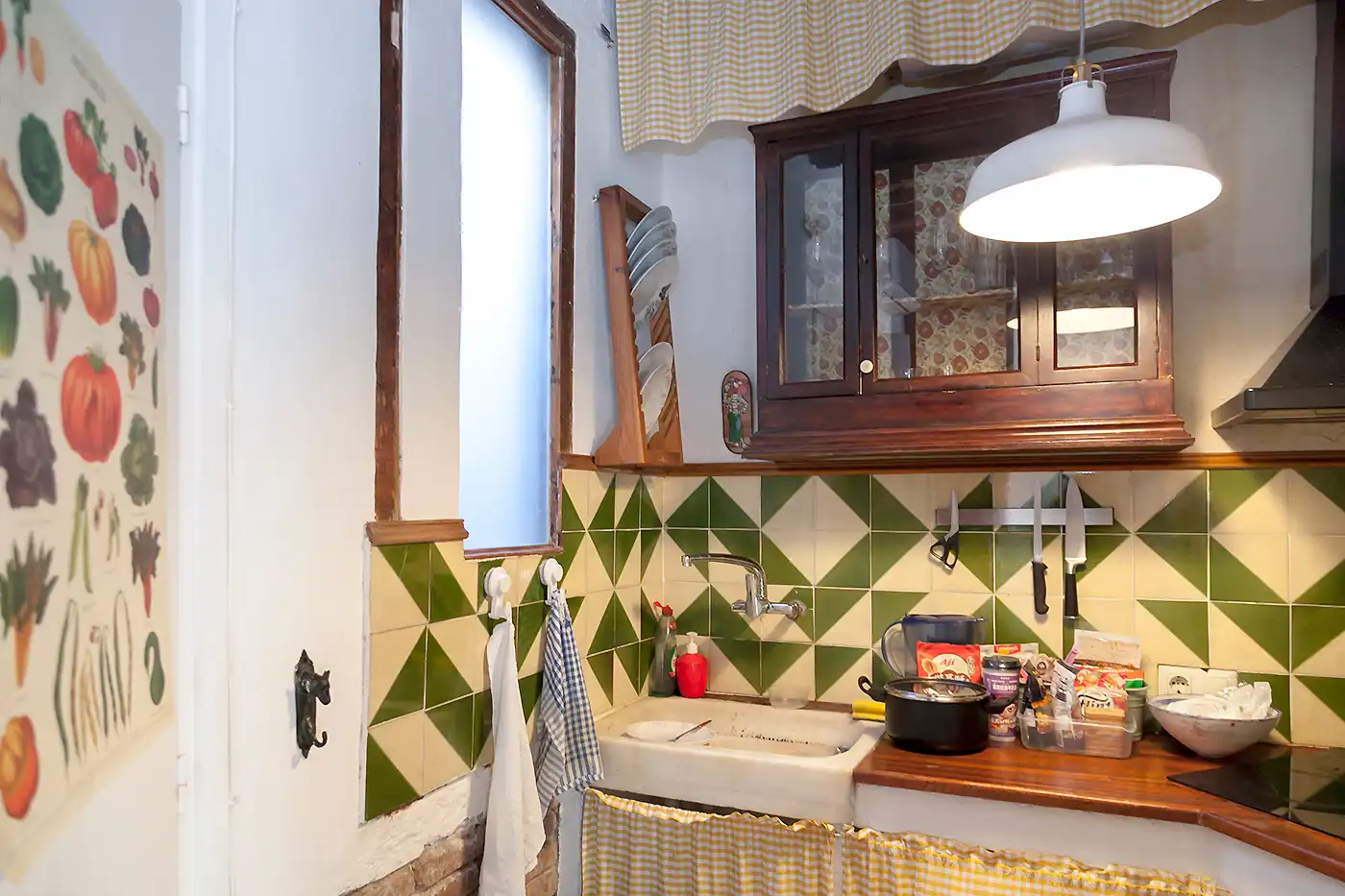 Küche von Wohnung zum Verkauf in Barcelona mit Klimaanlage, Möbliert und Balkon