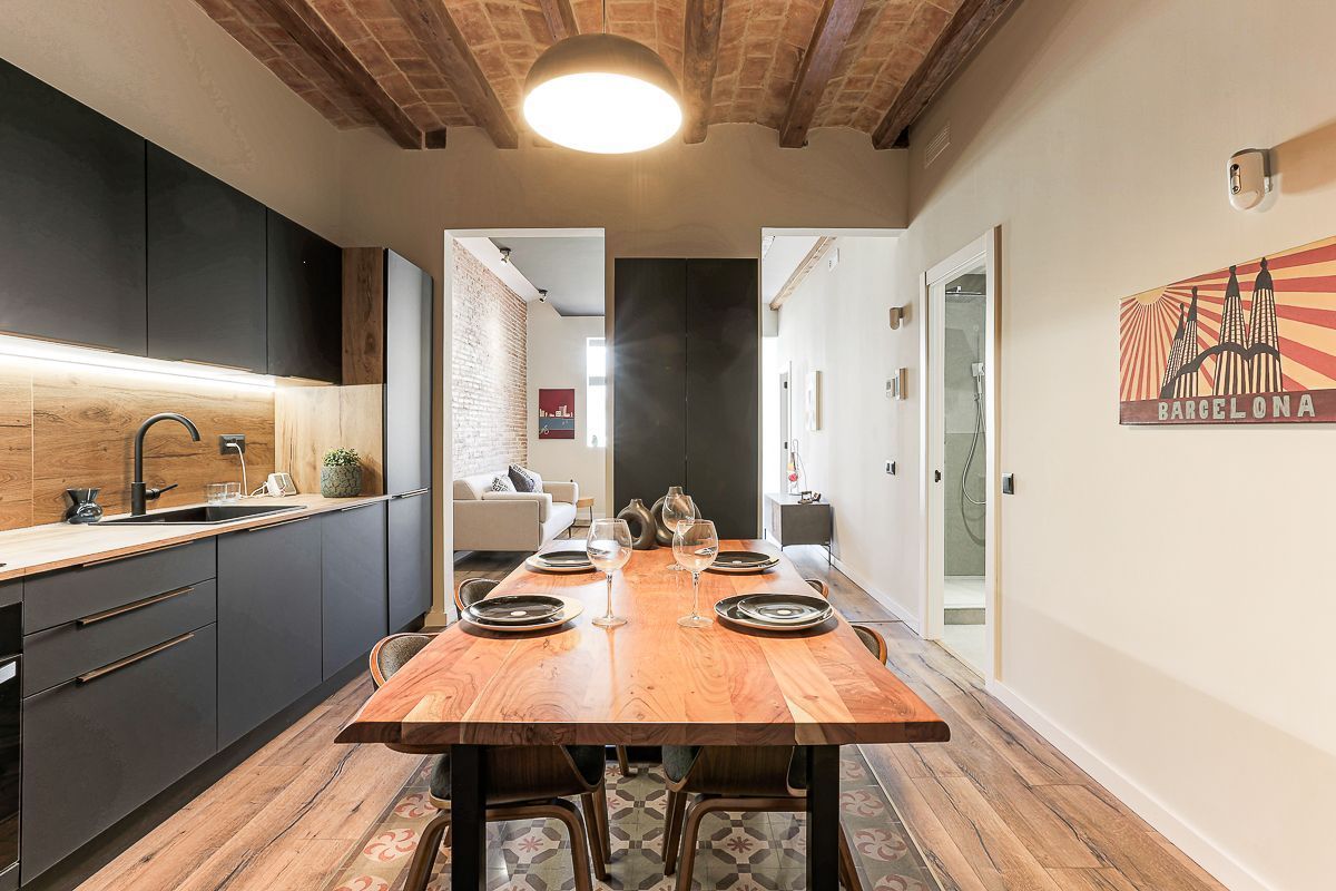 Dining room of Flat for sale in  Barcelona Capital  with Air Conditioner, Heating and Furnished