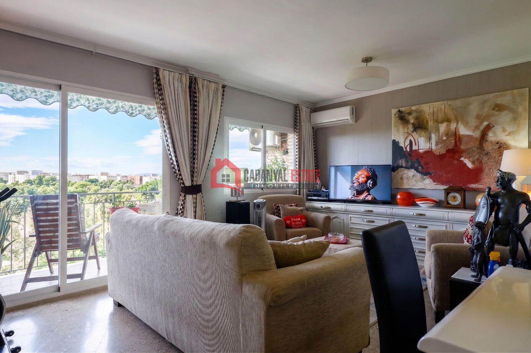 Wohnzimmer von Wohnungen zum Verkauf in  Valencia Capital mit Klimaanlage, Terrasse und Möbliert