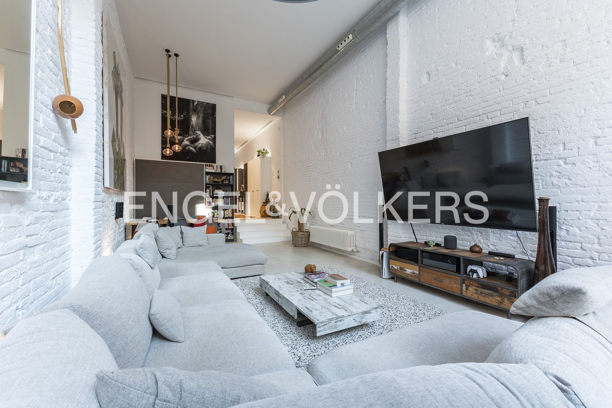 Sala d'estar de Apartament en venda en  Barcelona Capital amb Aire condicionat, Calefacció i Jardí privat