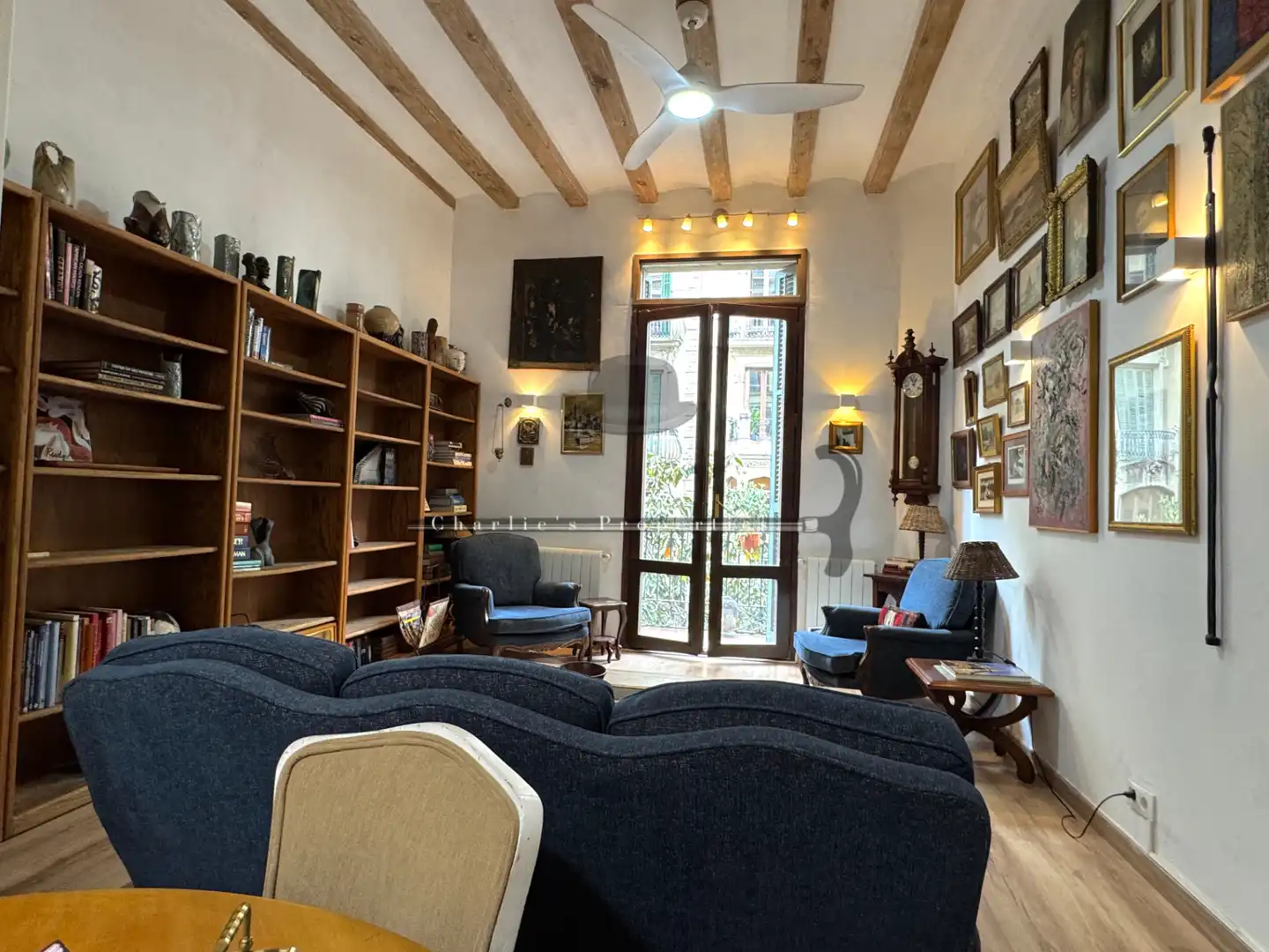 Sala de estar de Apartamento de alquiler en Barcelona con Aire acondicionado, Calefacción y Amueblado