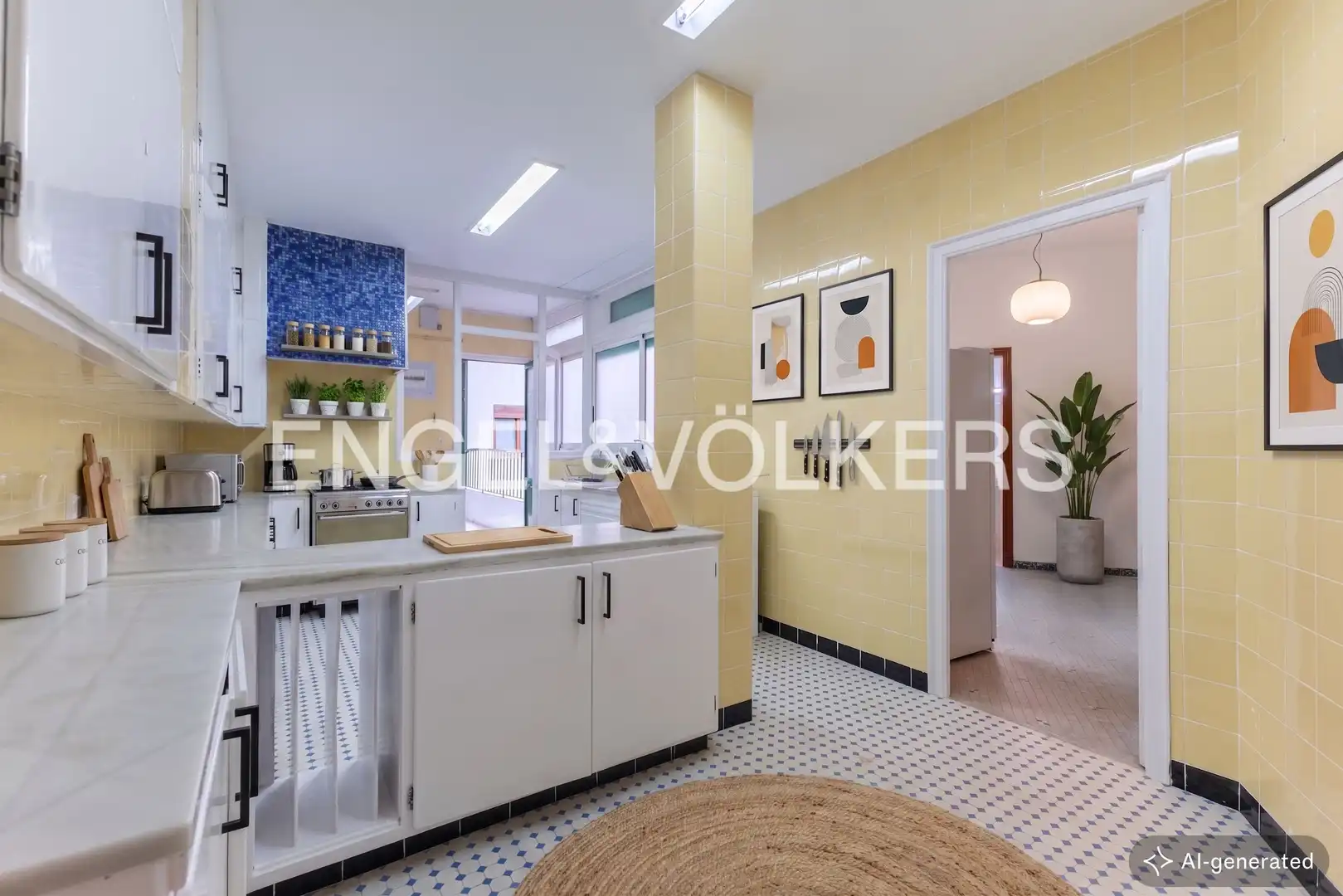 Kitchen of Flat for rent in Valencia  with Air Conditioner, Heating and Terrace