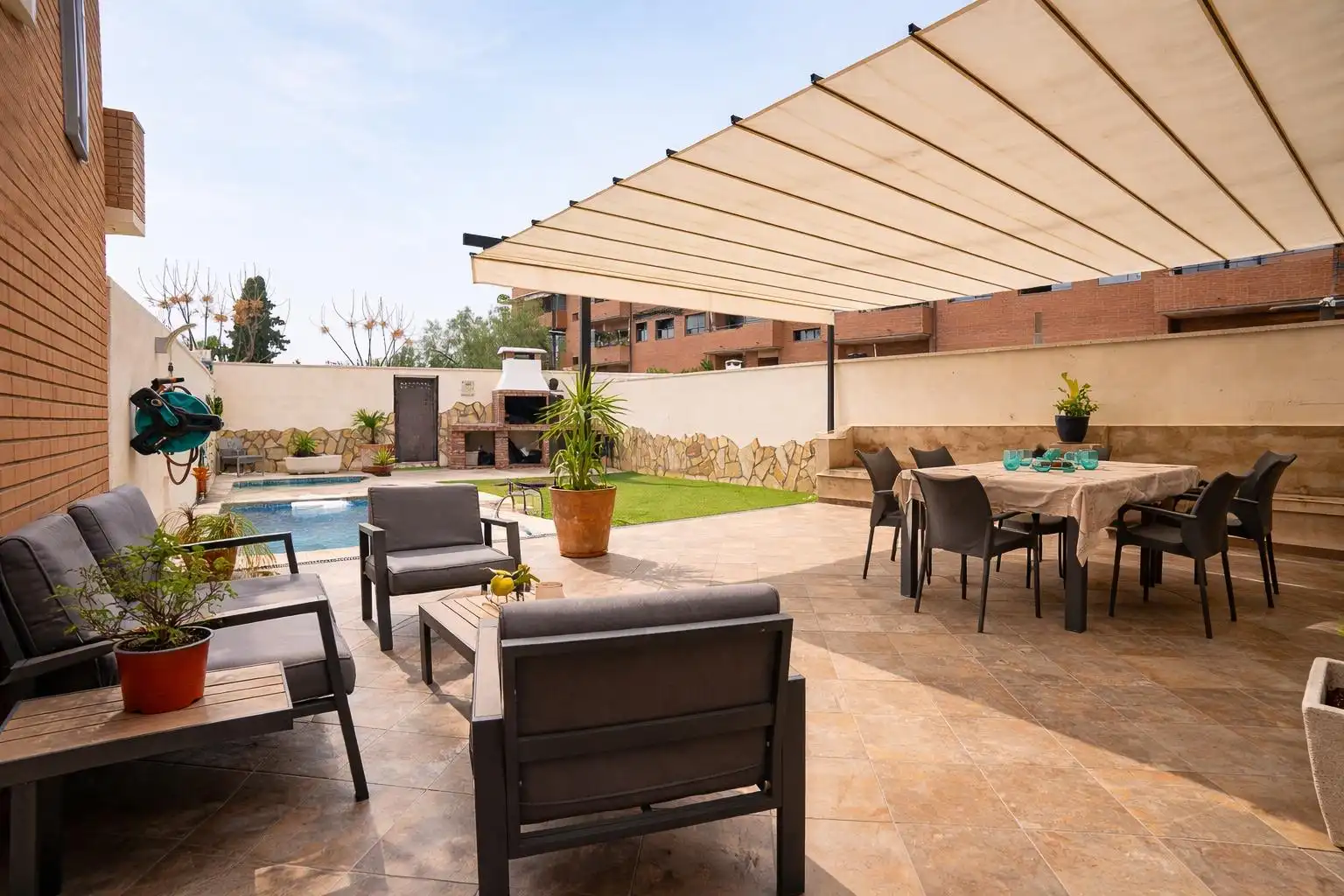 Terraza de Casa adosada en venta en Vilallonga del Camp con Aire acondicionado, Calefacción y Jardín privado