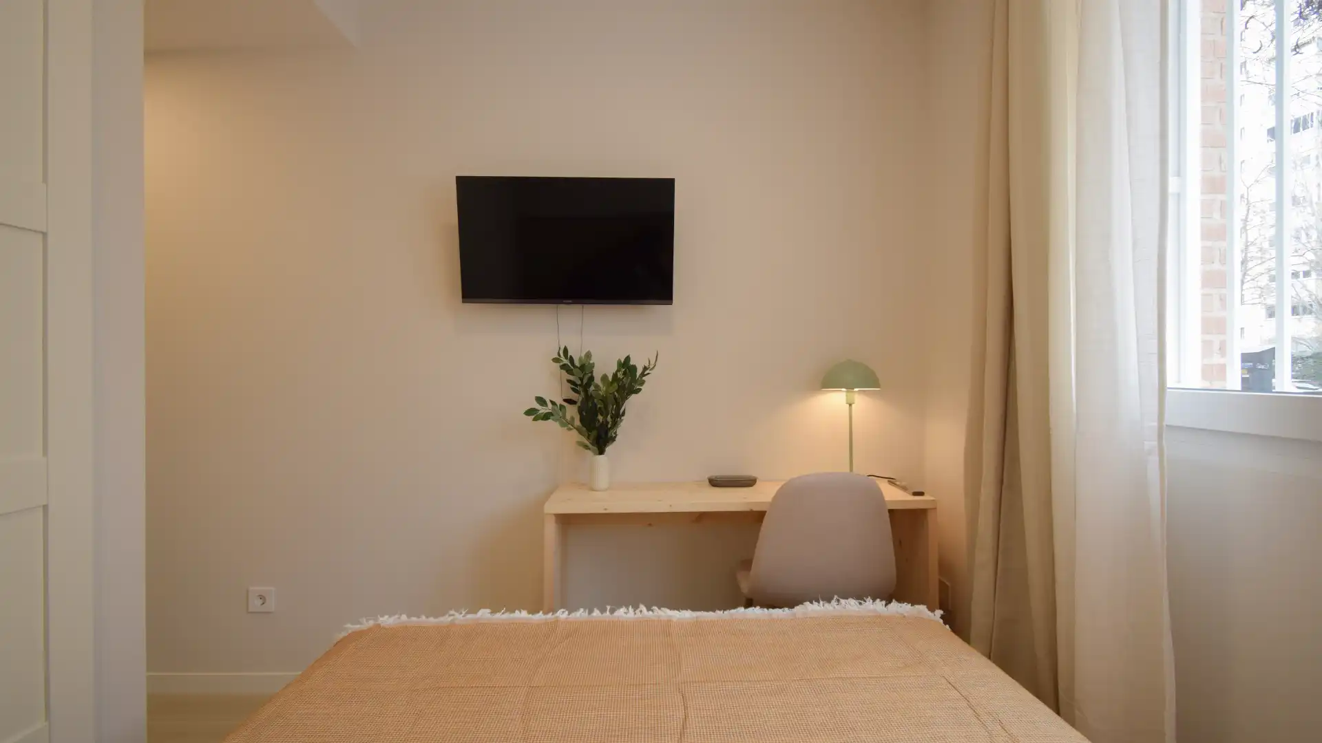 Schlafzimmer von Wohnung zur untervermieten in Madrid mit Klimaanlage, Heizung und Möbliert