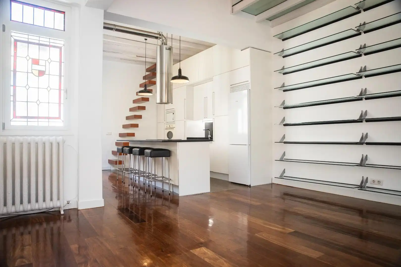 Cuina de Àtic de lloguer en Madrid amb Aire condicionat, Calefacció i Parquet
