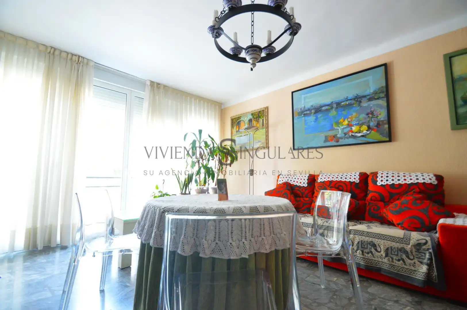 Living room of Flat for sale in Sevilla  with Air Conditioner, Terrace and Storage room