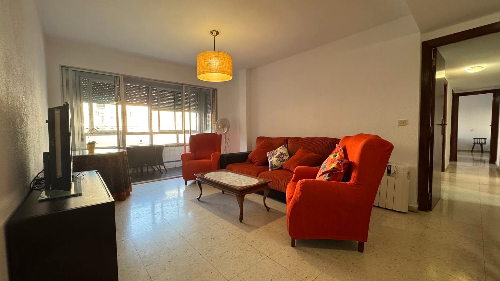 Living room of Flat to rent in Cáceres Capital  with Terrace, Furnished and Oven