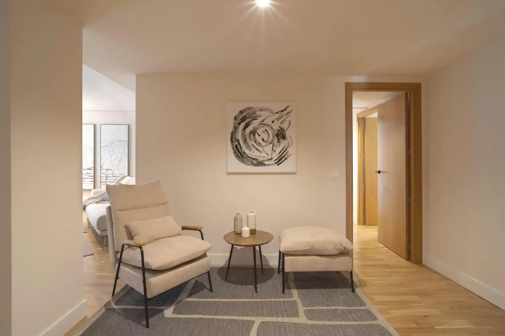 Living room of Flat for rent in Madrid  with Air Conditioner, Washing machine and TV