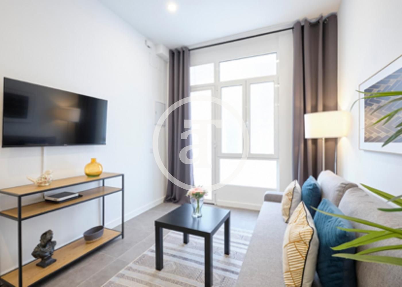 Sala d'estar de Pis de lloguer en  Madrid Capital amb Aire condicionat, Calefacció i Moblat