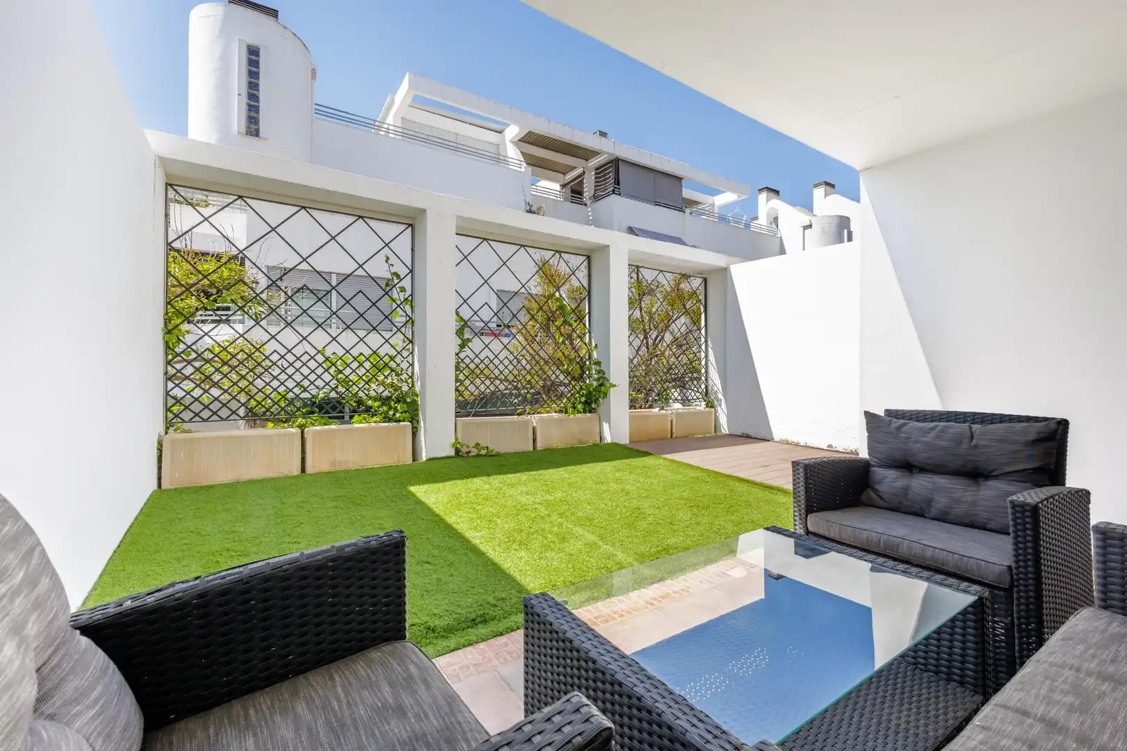 Terraza de Apartamento en venta en Mijas con Aire acondicionado, Calefacción y Jardín privado