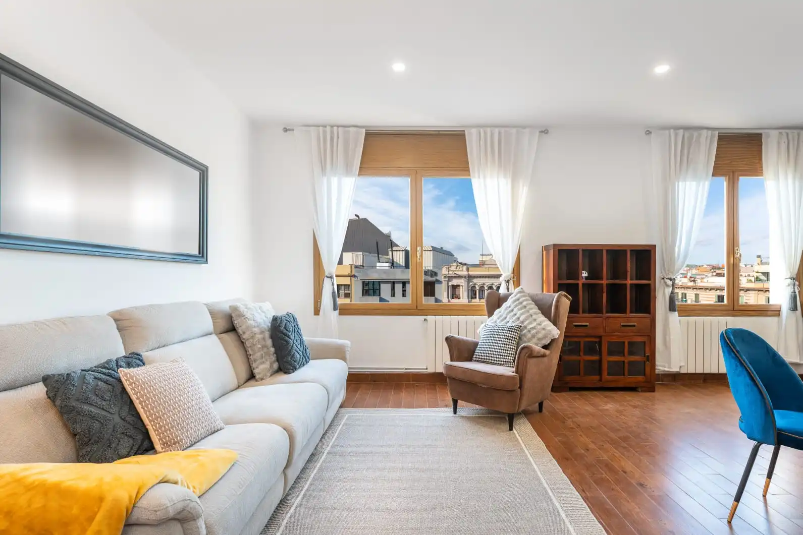 Sala de estar de Ático en venta en Barcelona con Aire acondicionado, Calefacción y Parquet