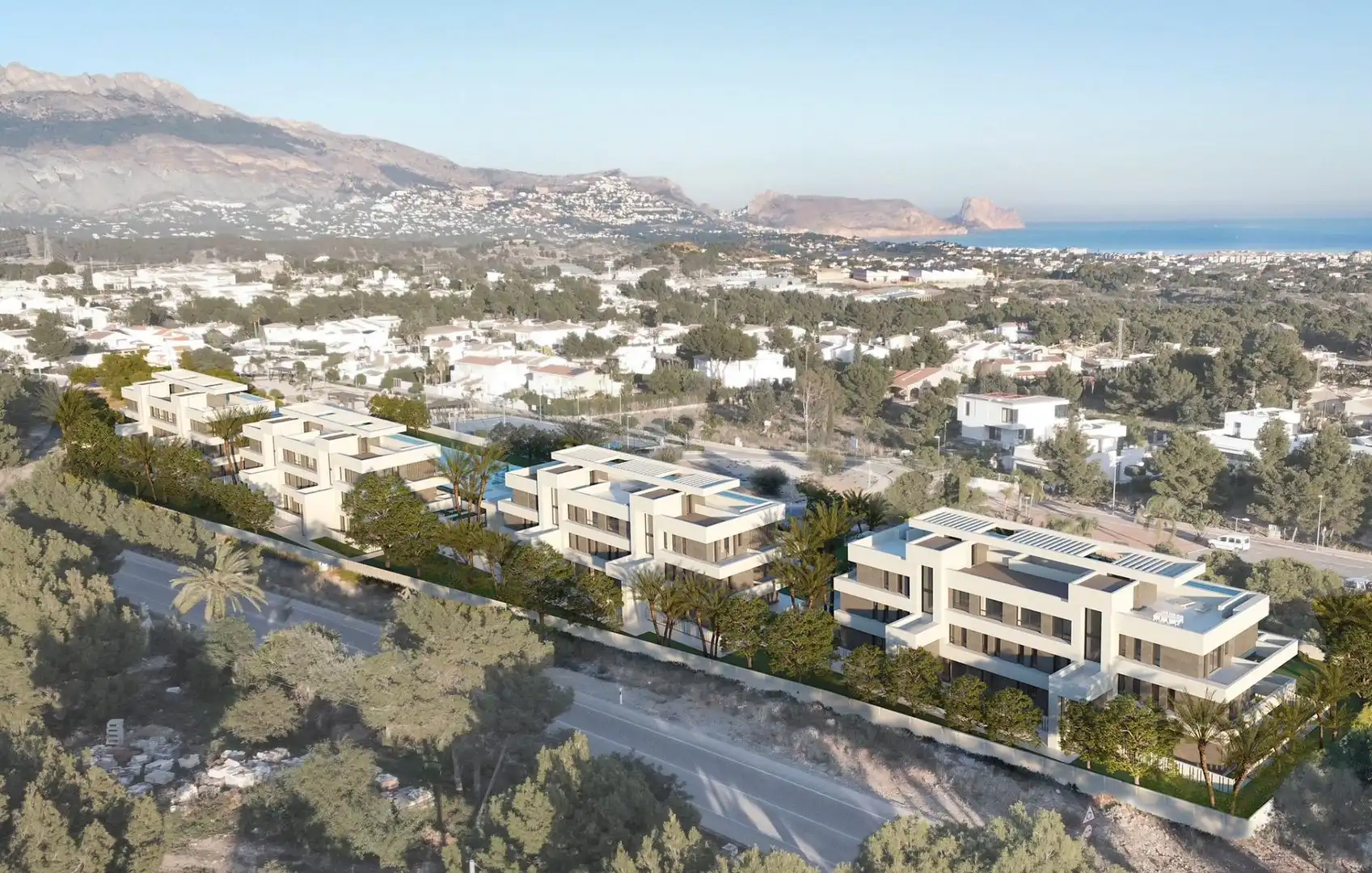 Vista exterior de Apartament en venda en La Nucia amb Aire condicionat, Jardí privat i Terrassa