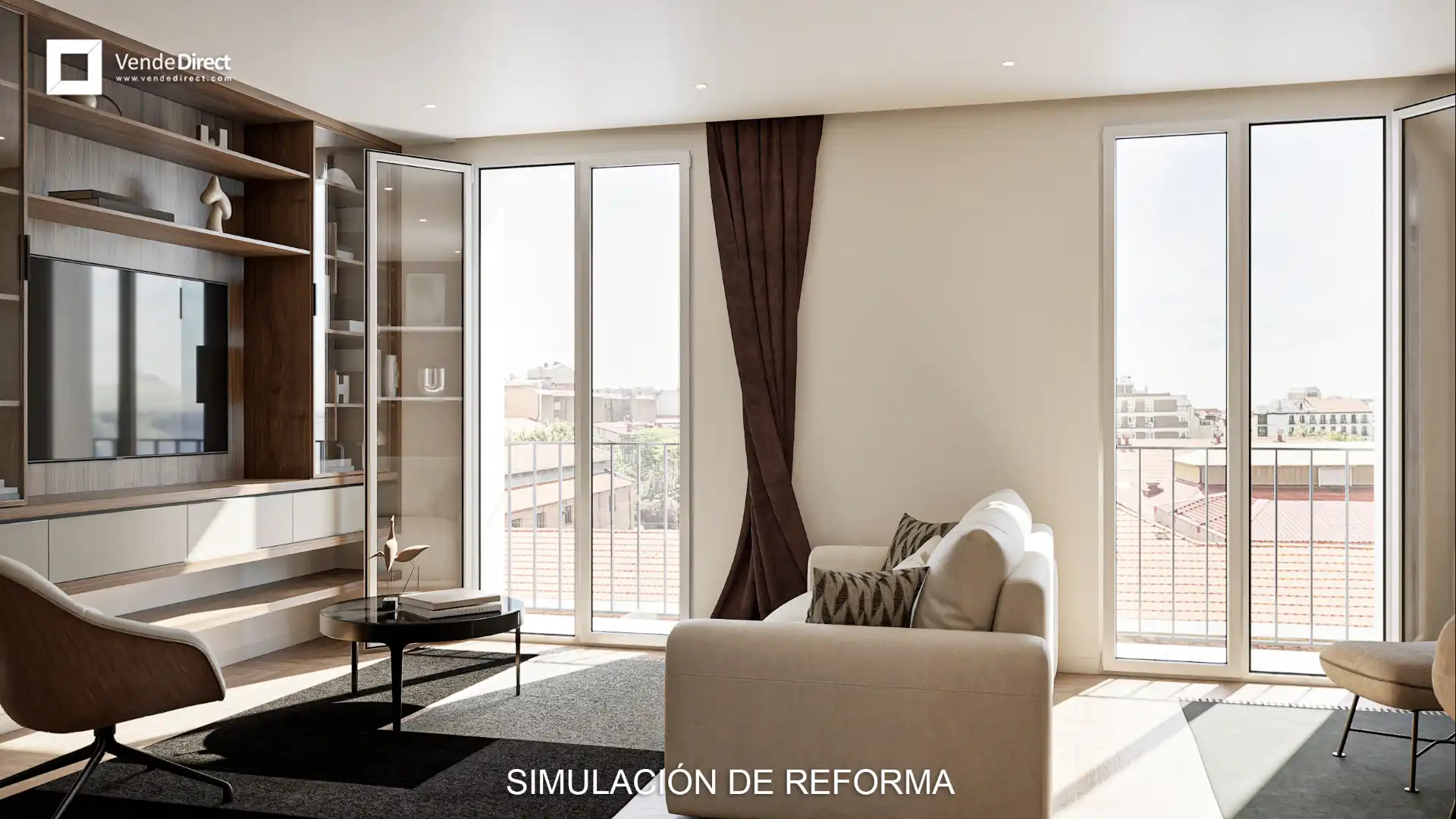 Sala de estar de Piso en venta en Madrid con Trastero, Amueblado y Balcón