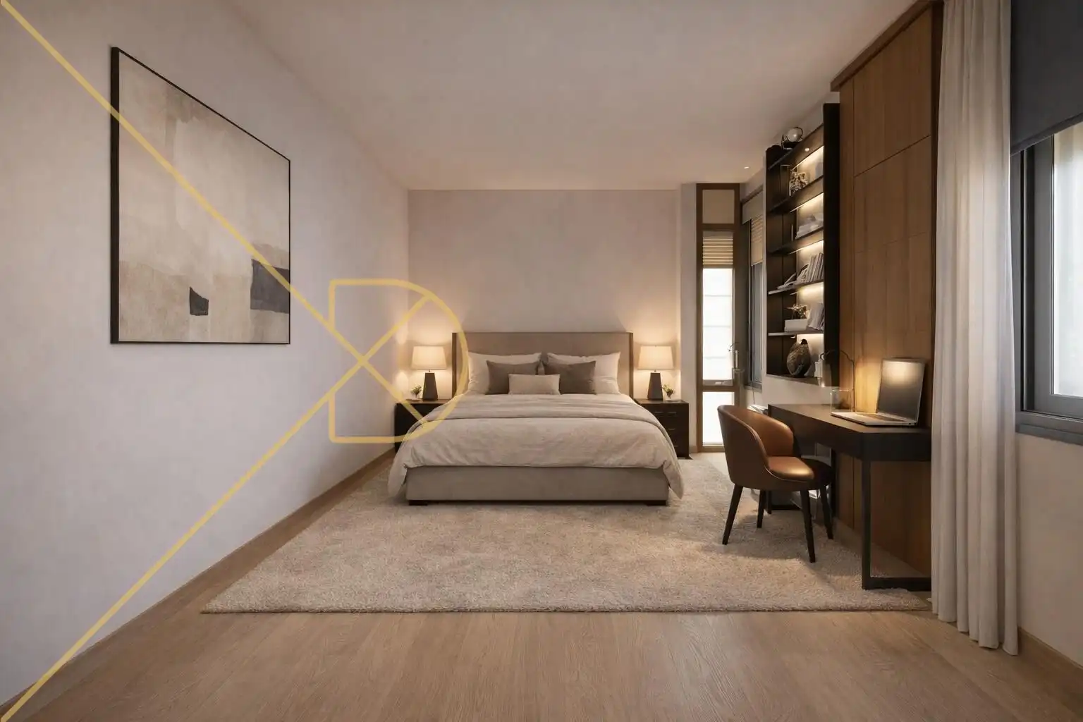Schlafzimmer von Wohnung zum Verkauf in Barcelona mit Heizung, Privatgarten und Parkett