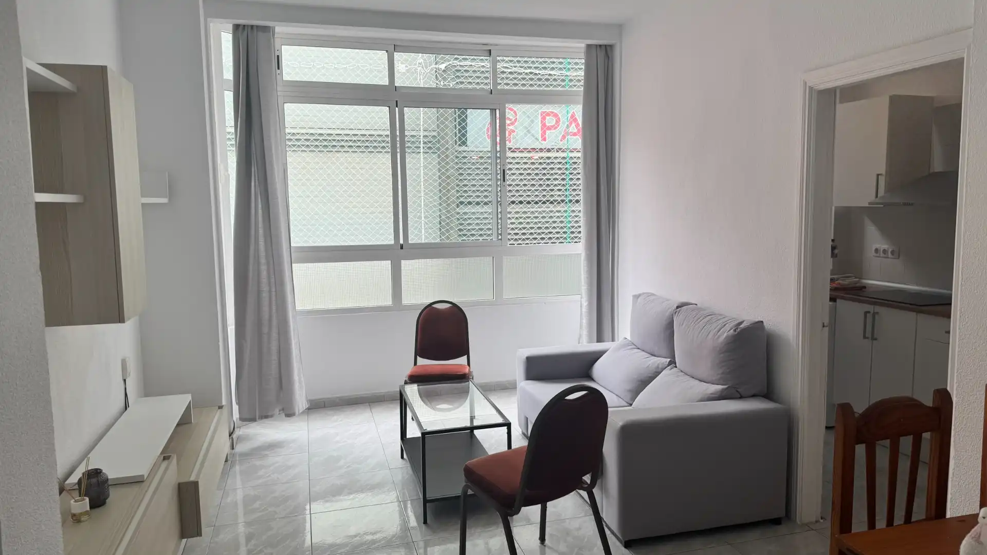 Wohnzimmer von Wohnung zur untervermieten in Las Palmas de Gran Canaria mit Möbliert, Waschmaschine und Mikrowelle