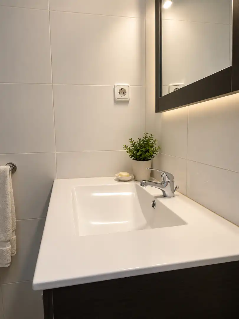 Badezimmer von Wohnung zum Verkauf in Vic mit Heizung und Ofen