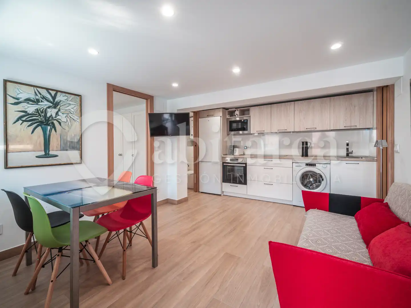 Cocina de Piso de alquiler en Santander con Jardín privado, Amueblado y Horno