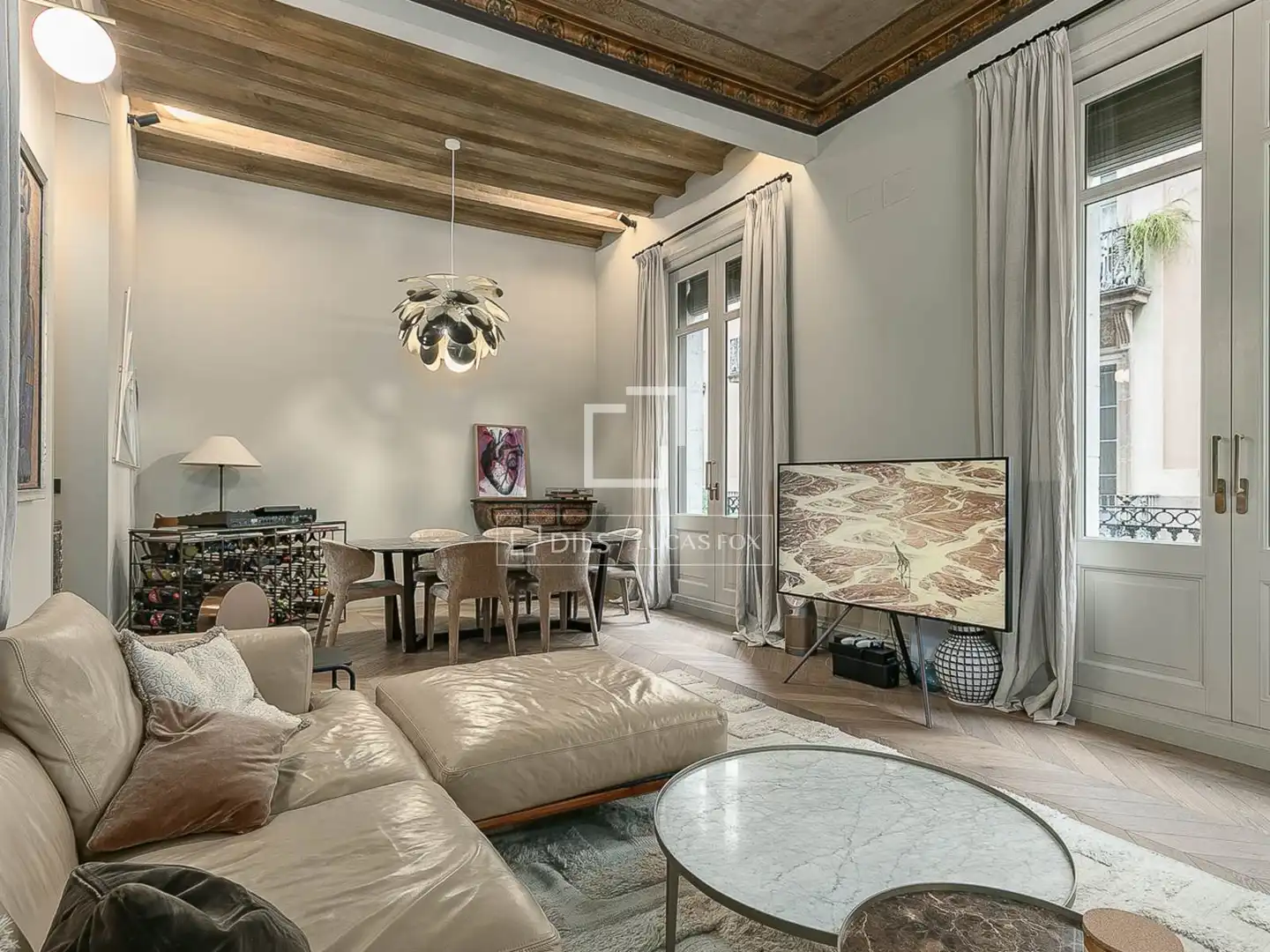 Wohnzimmer von Wohnung zum Verkauf in Barcelona mit Klimaanlage, Heizung und Möbliert