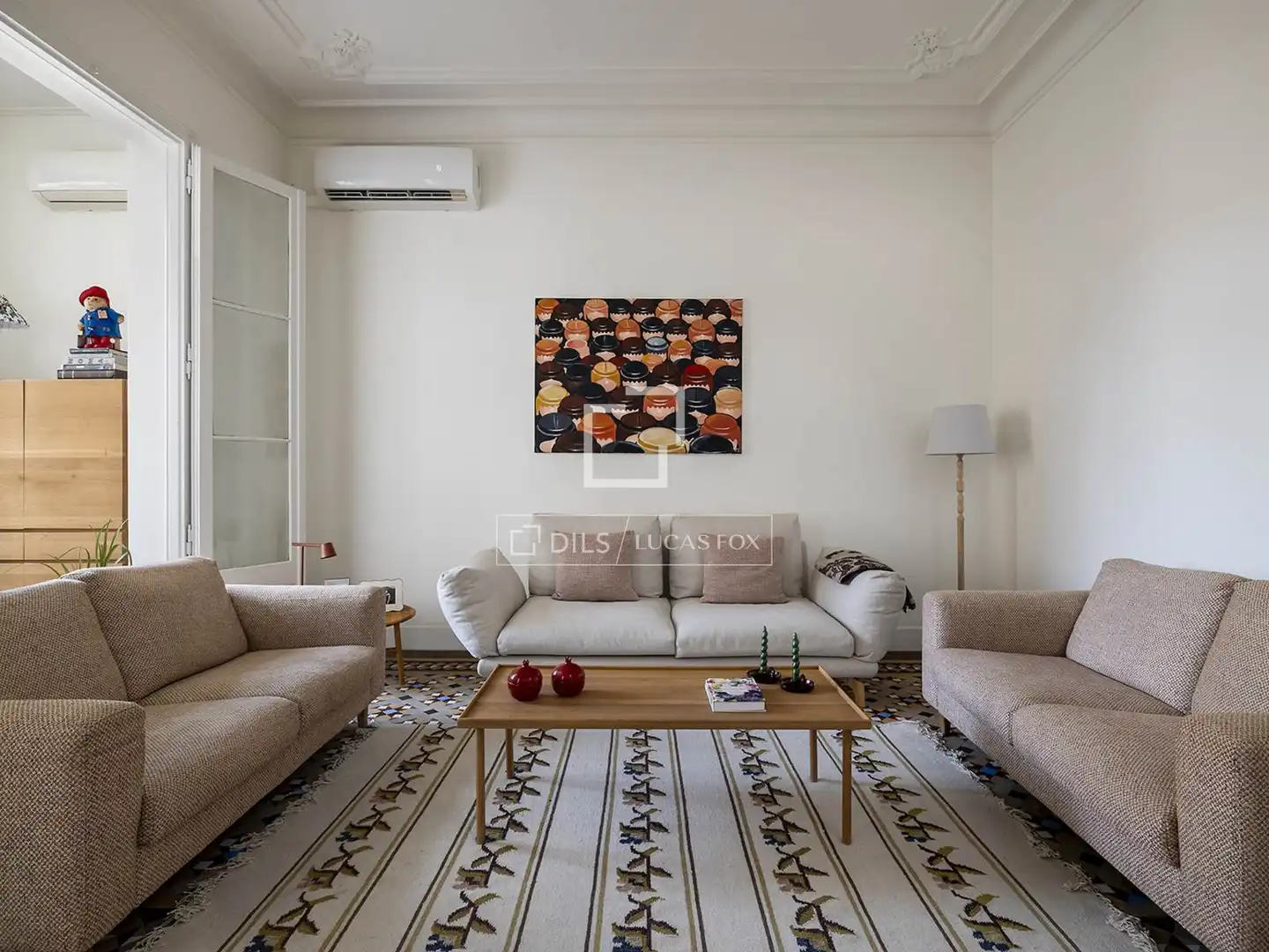 Sala de estar de Piso de alquiler en Barcelona con Aire acondicionado, Calefacción y Amueblado