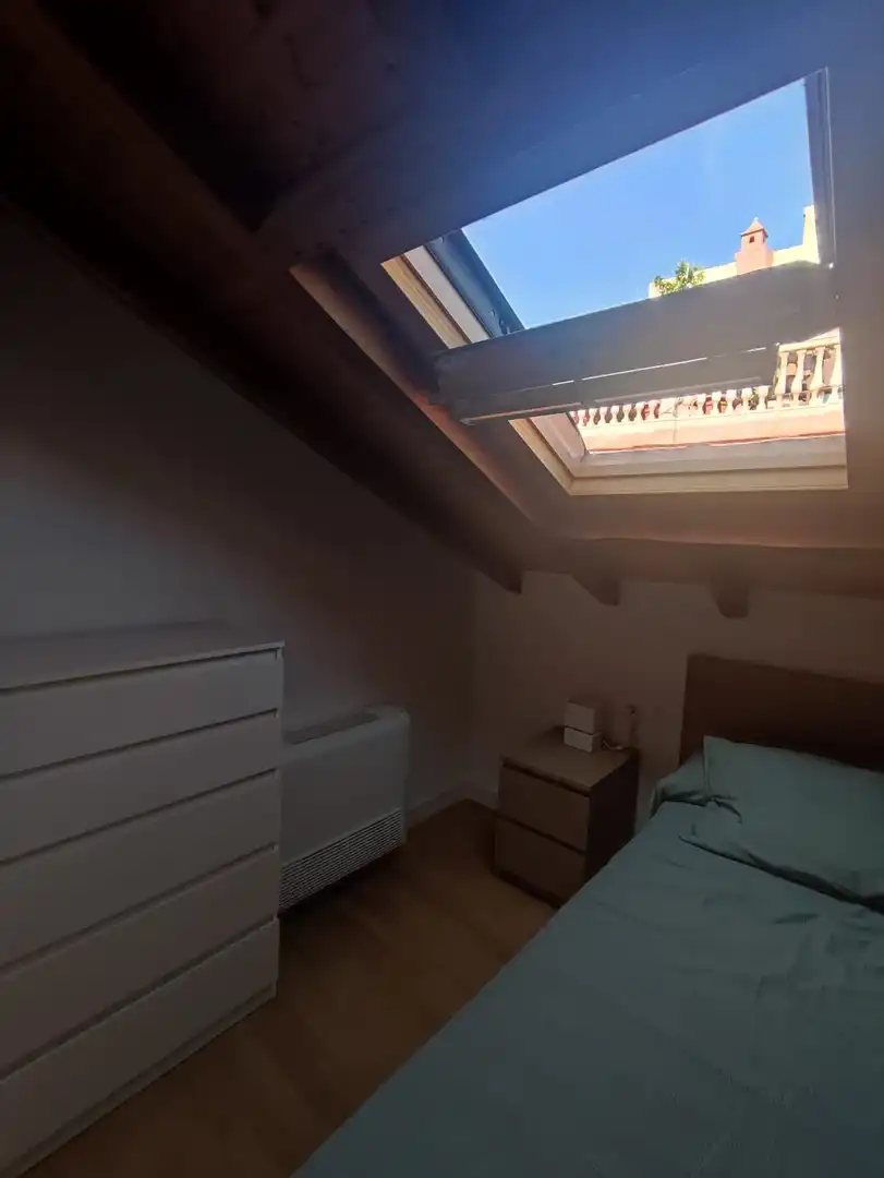 Schlafzimmer von Loft zur Miete in Málaga mit Klimaanlage, Terrasse und Möbliert