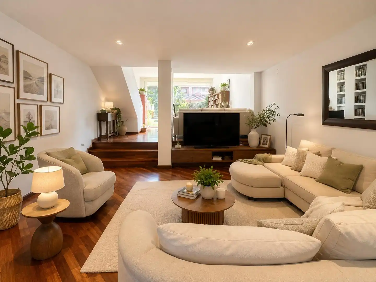 Sala de estar de Casa adosada en venta en Sant Cugat del Vallès con Calefacción, Jardín privado y Terraza