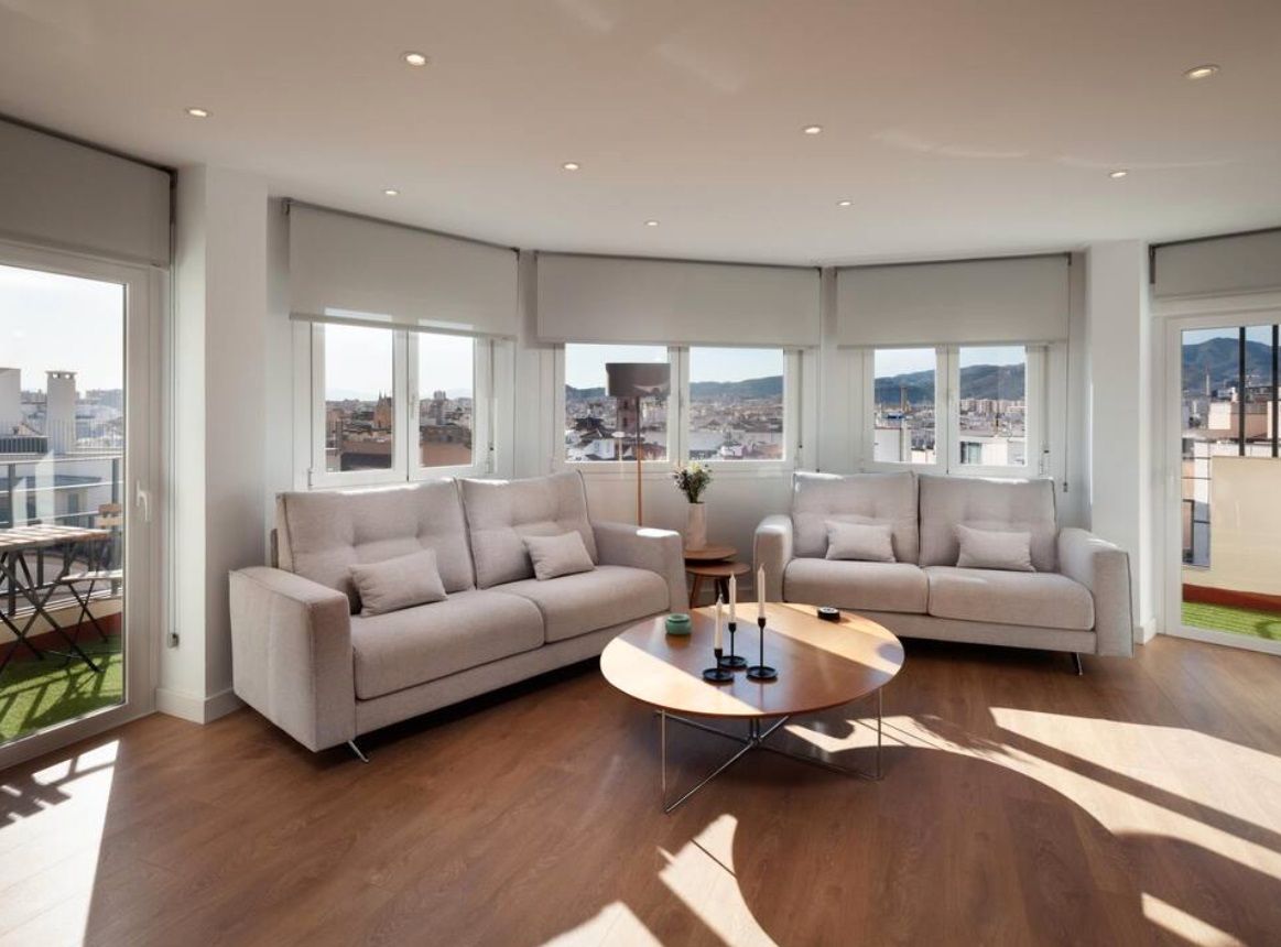 Living room of Apartment to rent in Málaga Capital  with Air Conditioner, Heating and Parquet flooring