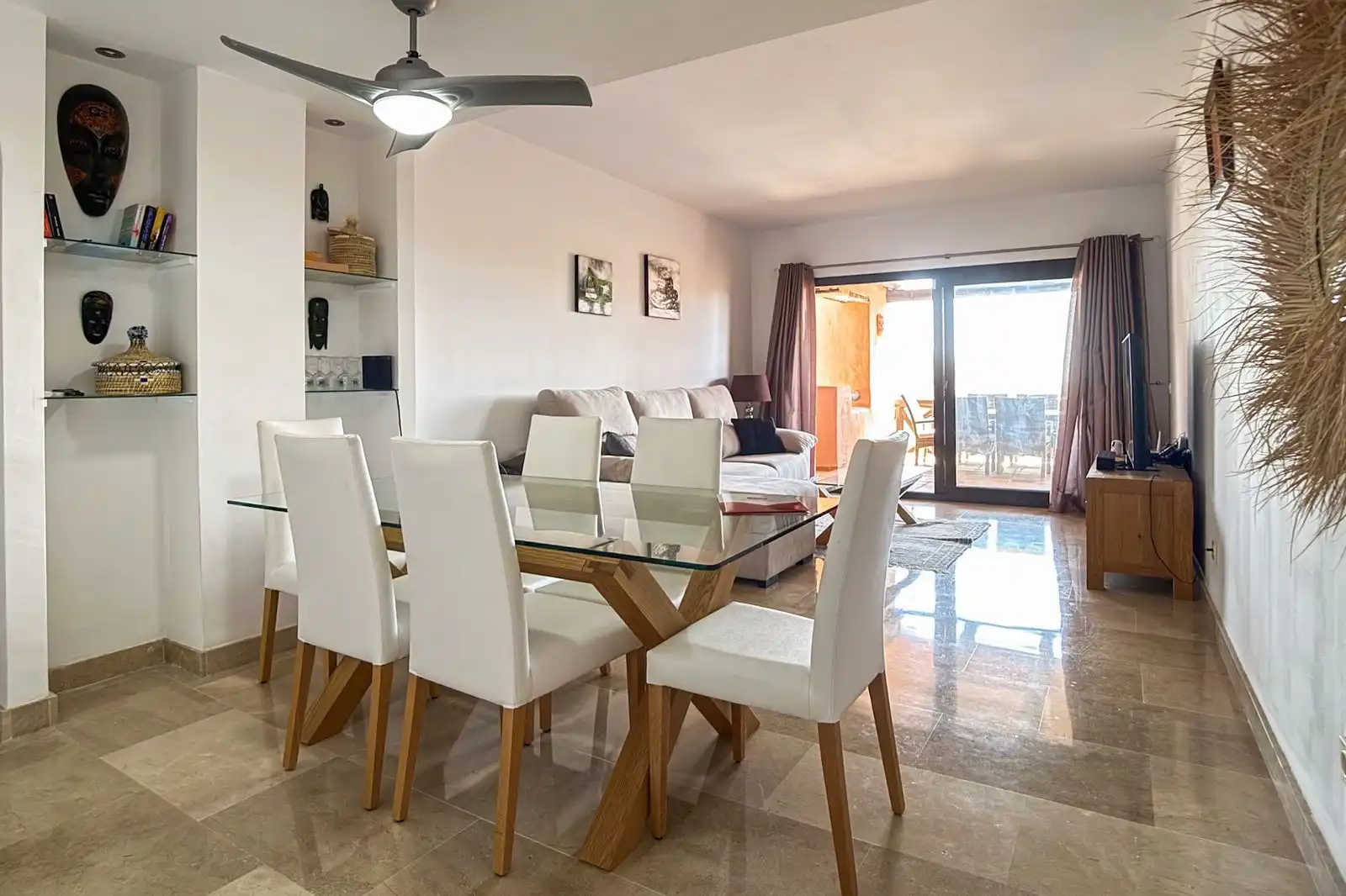 Dining room of Flat for sale in Manilva  with Air Conditioner, Terrace and Furnished
