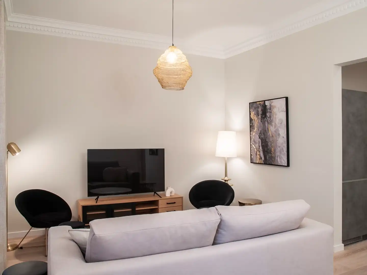 Sala de estar de Piso de alquiler en  Barcelona Capital con Amueblado, Horno y Lavadora