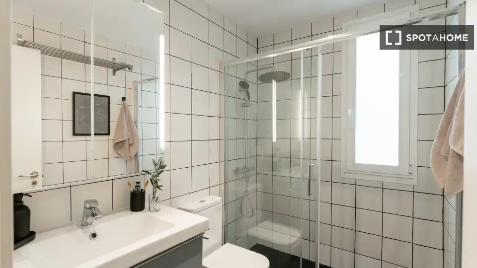 Bathroom of Flat for rent in Madrid  with Air Conditioner, Heating and Furnished
