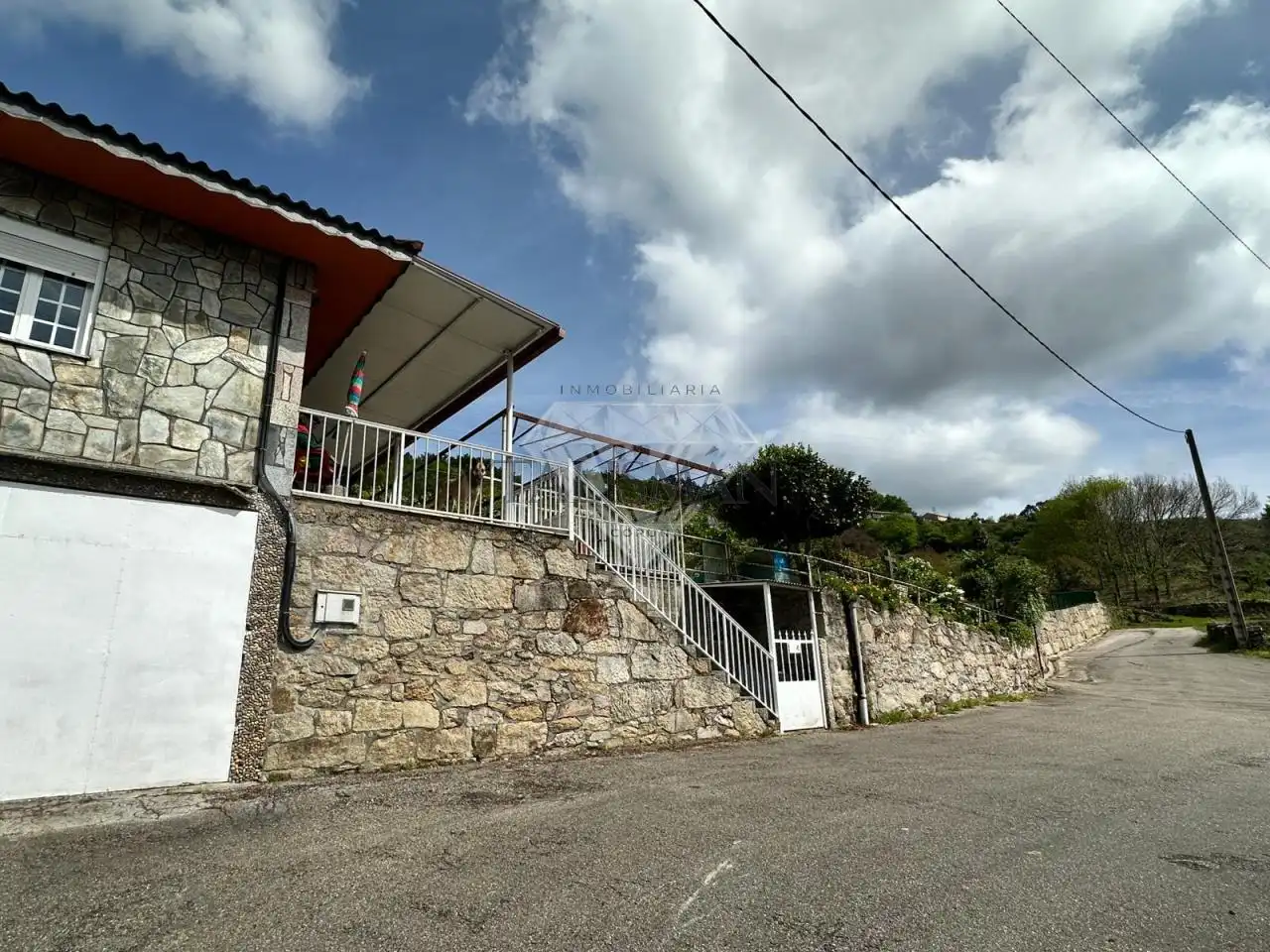 Vista exterior de Casa o chalet en venta en A Lama   con Calefacción, Jardín privado y Piscina