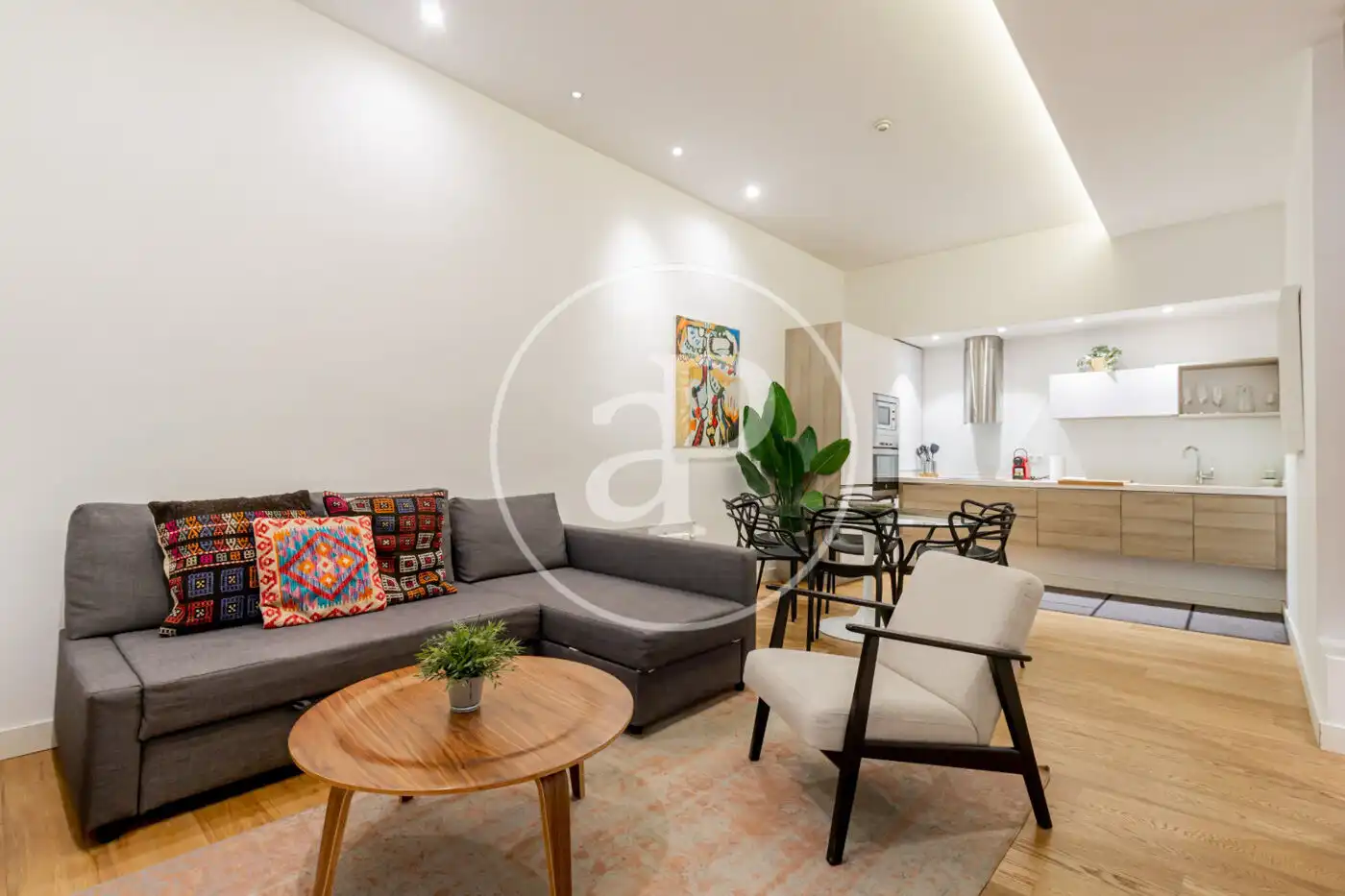 Wohnzimmer von Wohnung zur Miete in Madrid mit Klimaanlage, Heizung und Möbliert
