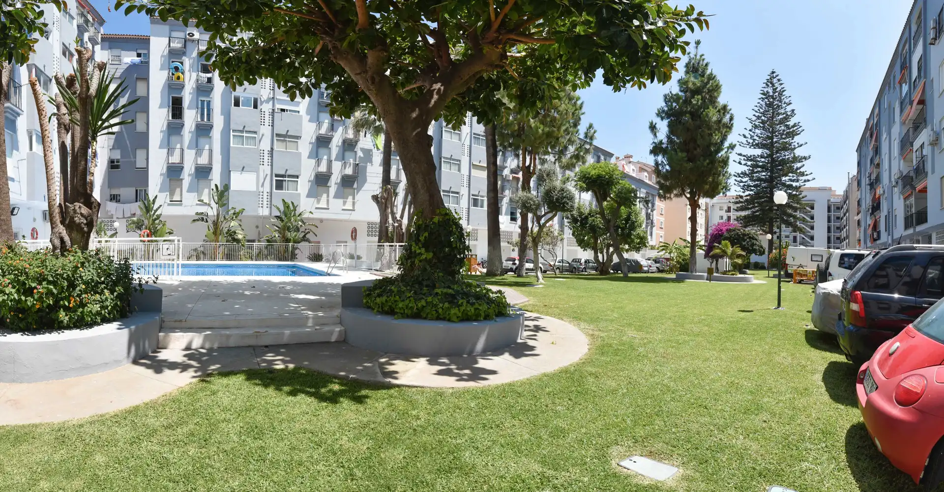Garten von Wohnung zur Miete in Fuengirola mit Klimaanlage, Heizung und Privatgarten