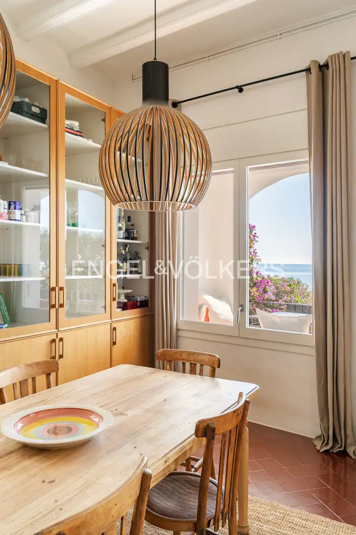Dining room of Houses for rent in Caldes d'Estrac  with Air Conditioner, Heating and Private garden