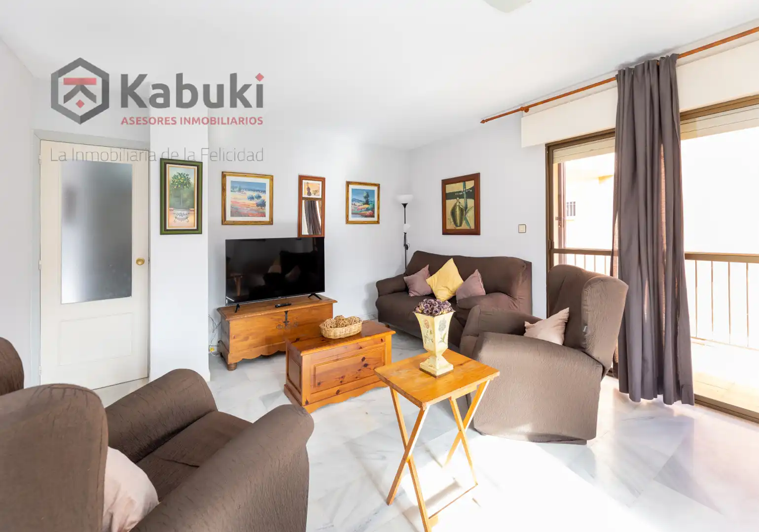 Wohnzimmer von Wohnung zur Miete in Salobreña mit Privatgarten, Terrasse und Schwimmbad